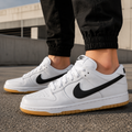 Ni_ke SB Dunk Low White Black Gum Sneakers