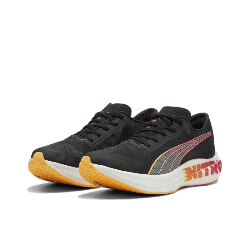 Pu_ma Deviate Nitro Elite 2 Anti-Slip Low-Top Running Shoes for Men, Black, Red