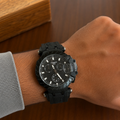 Tis_sot Men's Black Chronograph Sports Watch with Silicone Strap