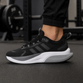 Adi_das Alphabet Bounce+ Comfort Fabric Abrasion-Resistant, Breathable Low-Top Casual Training Long-Distance Running Shoes for Men, Black, Single-Layer