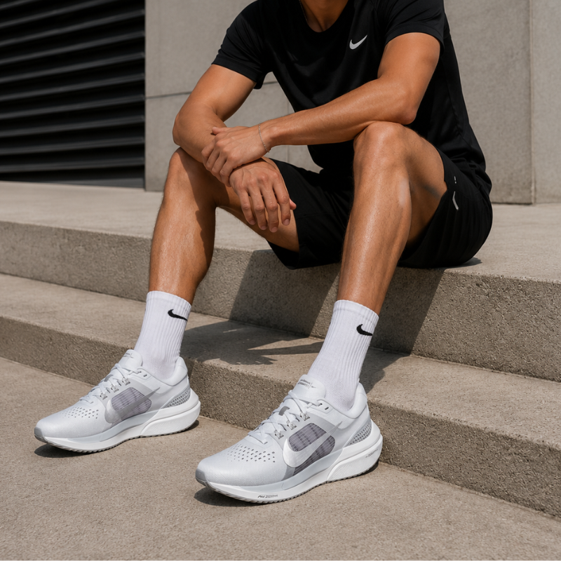 Nike Air Zoom Vomero 15 Shock Absorbers Anti-Slip + Abrasion-Resistant Low-Top Running Shoes for men (Gray Silver)