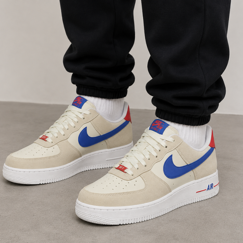 N_ike Air Force 1 '07 LV8 Coconut Milk Hyper Royal