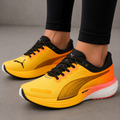 Pu_ma Deviate NITRO 2 Shock Absorbers Anti-Slip + Abrasion-Resistant Low-Top Marathon Running Shoes for Men, Yellow, Orange, Black
