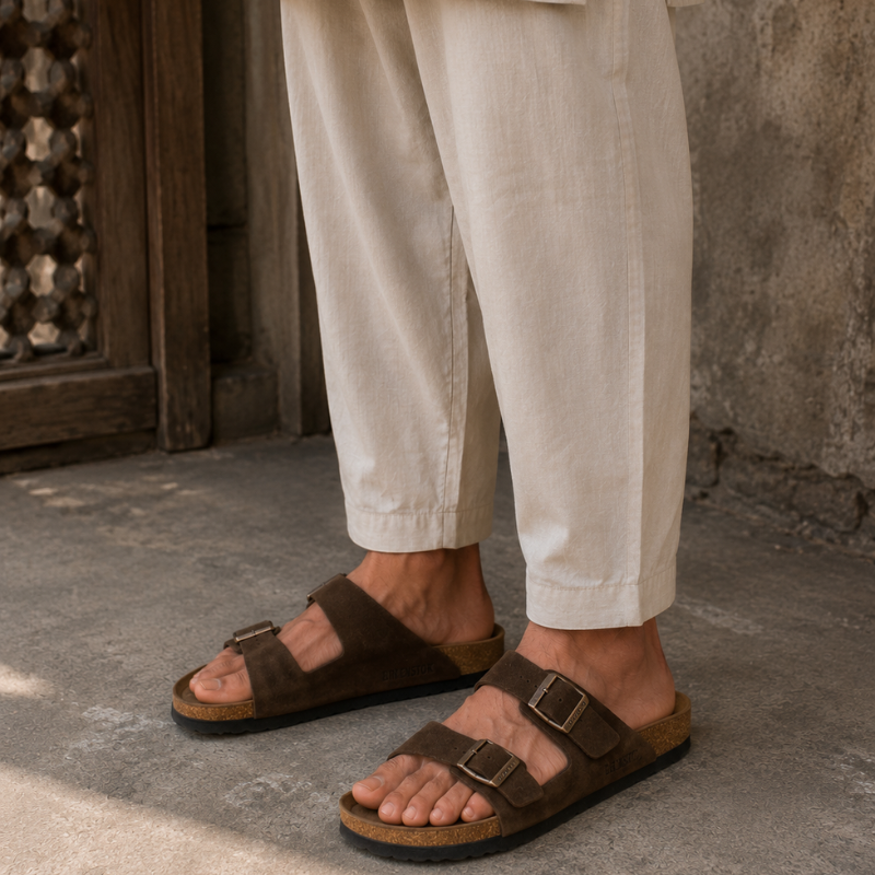 Birken_stock Arizona Brown Comfort Sandals – In Stock