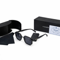 Pra_da Premium Black Square Sunglasses for Men & Women | Luxury UV Protection Shades
