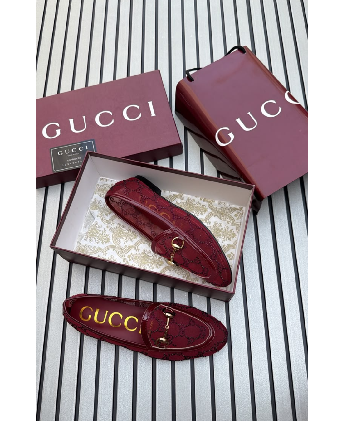 Lux_ury Burg_undy Horsebit Loafers for Men