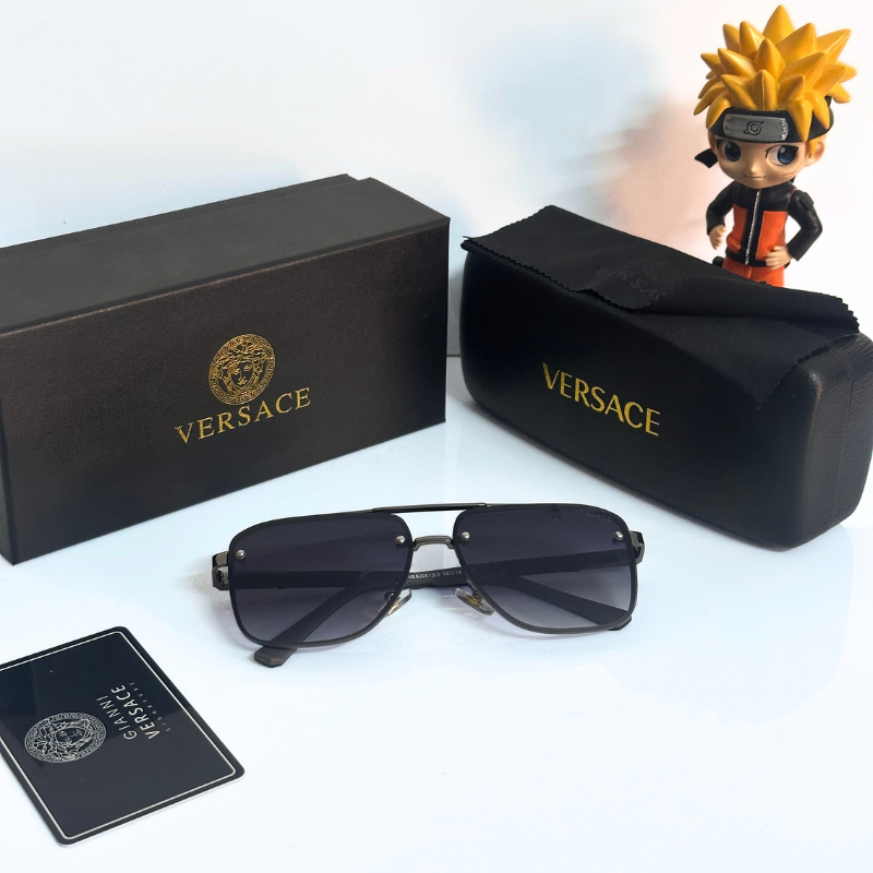 Vers@ce Style Luxury Black Rimless Sunglasses for Men & Women | Premium UV400 Shades