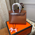 Her_mès Birkin Inspired Brown Luxury Handbag – Premium Women's Tote Bag