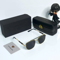 Mayb@ch Luxury Rimless Black Sunglasses with Gold Frame | Premium UV400 Shades for Men & Women