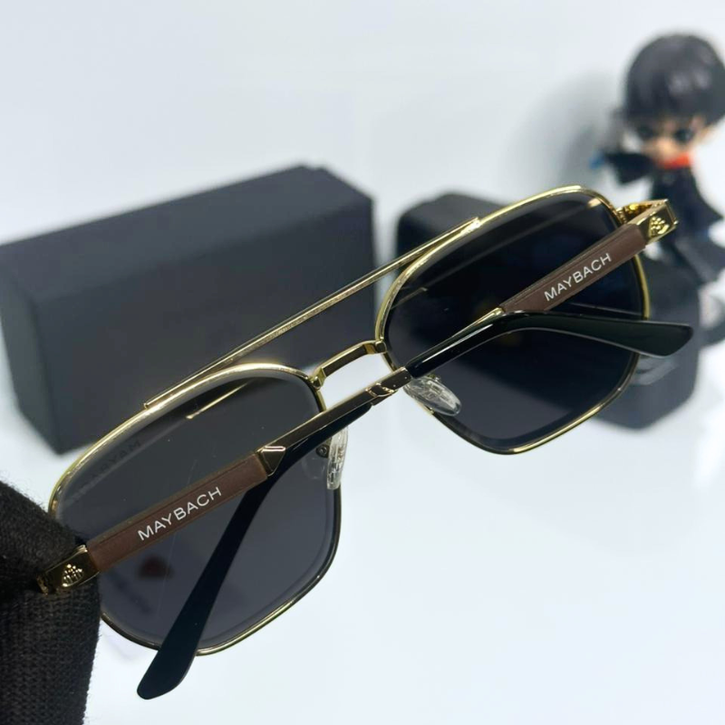 Mayb@ch Luxury Rimless Black Sunglasses with Gold Frame | Premium UV400 Shades for Men & Women