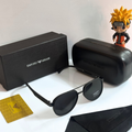 Empori0 Arm@ni Frame Black Lens Sunglasses with Case