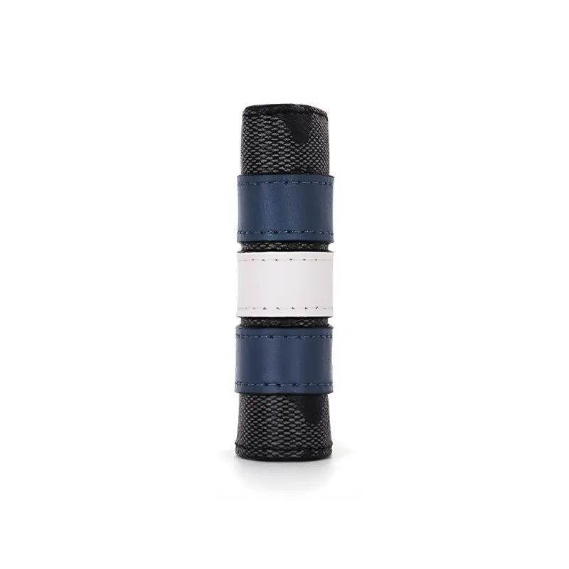 Co_ach Billfold Wallet PVC Wallet Men's Black & Gray & Blue & White