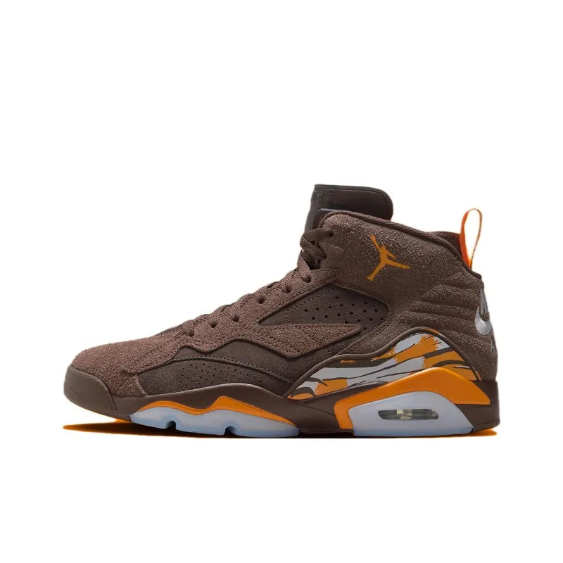 Jor_dan MVP 678 Anti-Slip + Abrasion-Resistant High-Top Vintage Basketball Shoes Men's Brown