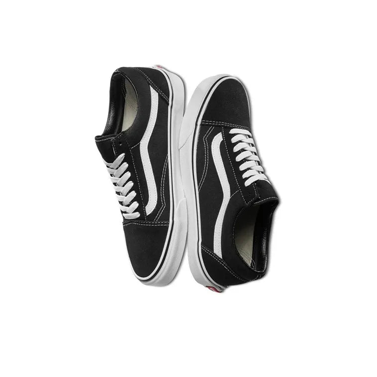 Va_ns Original Skool Black Suede Low-Top Skateboarding Shoes Unisex Black White