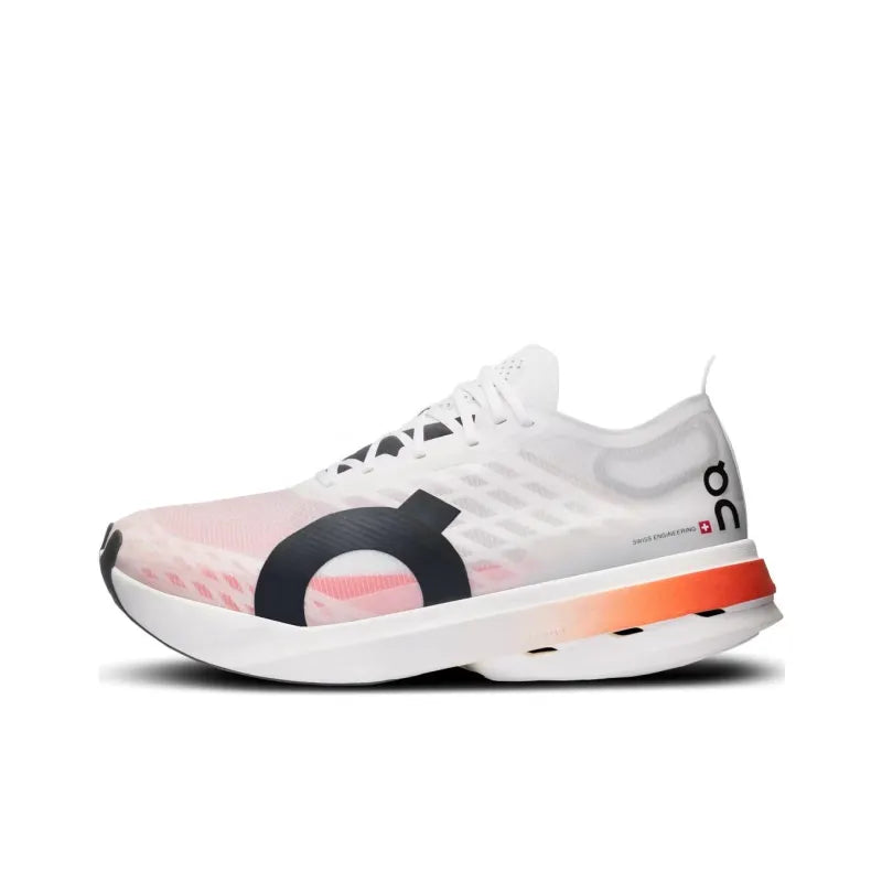On Cloudboom Marathon Running Shoes for Men, White and Pink