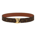 LouisVuitton Dimension Canvas Leather Belt Men Brown 4CM Width