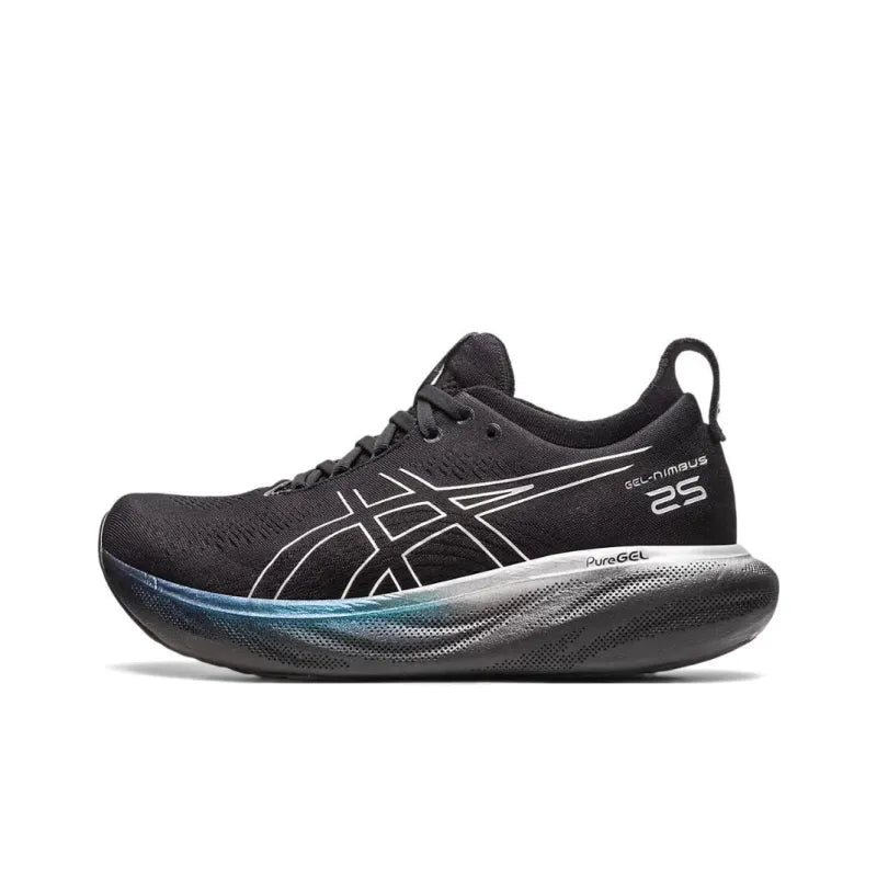 Asi_cs Gel Nimbus 25 Reflective Rubber Low-Top Casual Running Shoes men's Black Blue