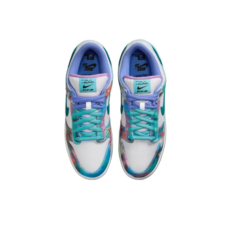 Nik_e x Futura Laboratory Sb Dunk Low Og Qs White and Geode Teal